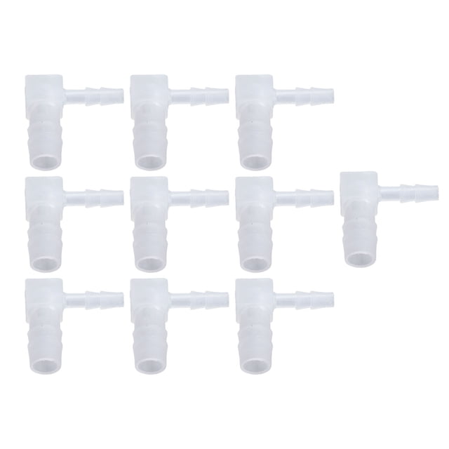 Plastic Hose Connector, Scratch Resistant L Type 90° Elbow Stiffness Standard Size Barb Reducer Joints Easy To Connect For Industrial Use For Aquarium 8x4MM
