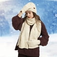 thumbnail image 2 of Bibifish 3 PCS Scarf Hat Glove Sets For Womens Winter Warm Three Piece Hat Gloves Scarf Cold Weather Windproof Scarf Hat Glove Sets, 2 of 4