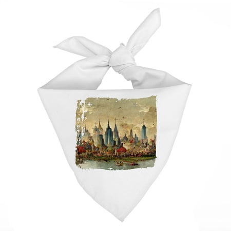 City Print Pet Bandana - Cityscape Dog Bandana - Graphic Pet Scarf