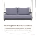 thumbnail image 5 of Harper & Bright Designs Outdoor Swing Sofa with Soft Cushions Seating 2, 1 Piece Woven Rope Hanging Seat Porch Swing Chair, Two-Person Outdoor Swing Sofa, Hanging Patio Bench for Patio, Light Gray, 5 of 12