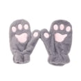 thumbnail image 1 of Guantes de felpa suave con garra, guantes cálidos de invierno, mitones, vestido elegante, guantes cómodos para mujeres y niñas, guantes con pata para Gris Yinane Guantes de mujer, 1 of 8