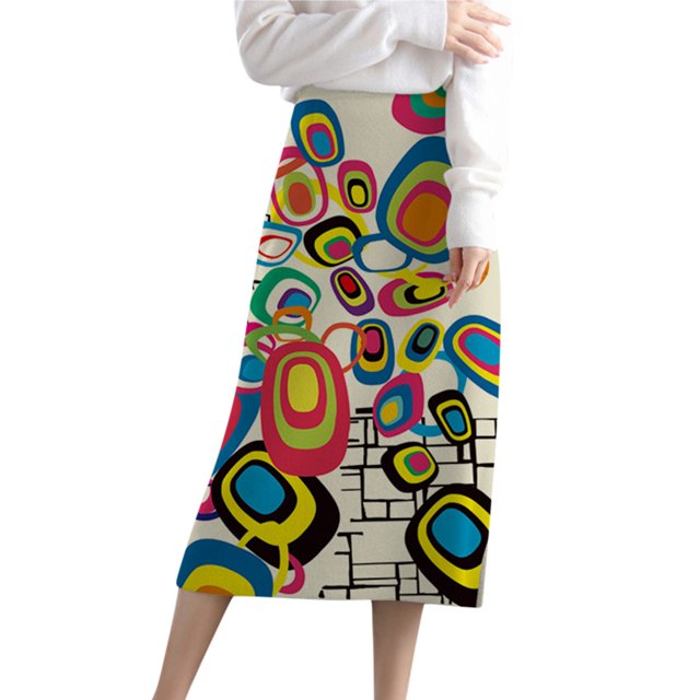 Gibobby faldas largas de mujer casuales el muslo con cintura elástica para mujer(Multicolor, XXL)