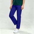 thumbnail image 2 of Women's Straight Leg Scrub Pants with Pockets Elastic Waist Drawstring Loose Fit Workwear Trousers Casual Nursing Uniform Bottoms, 2 of 8