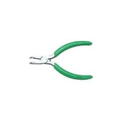 Xcelite LC665J Angled Tip Cutter, Angled Head, Flush Jaw, 4-1/2" Length, 29/32" Jaw Length, Green Cushion Grip