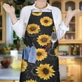thumbnail image 6 of Black Sunflower Gray Petal Pattern Apron-Garden Aprons for Women with Pockets-Cotton Linen Waterproof Kitchen Cooking Gardening Aprons Adjustable for Kitchen,Cooking,BBQ and Salon 33x27 Inch, 6 of 7