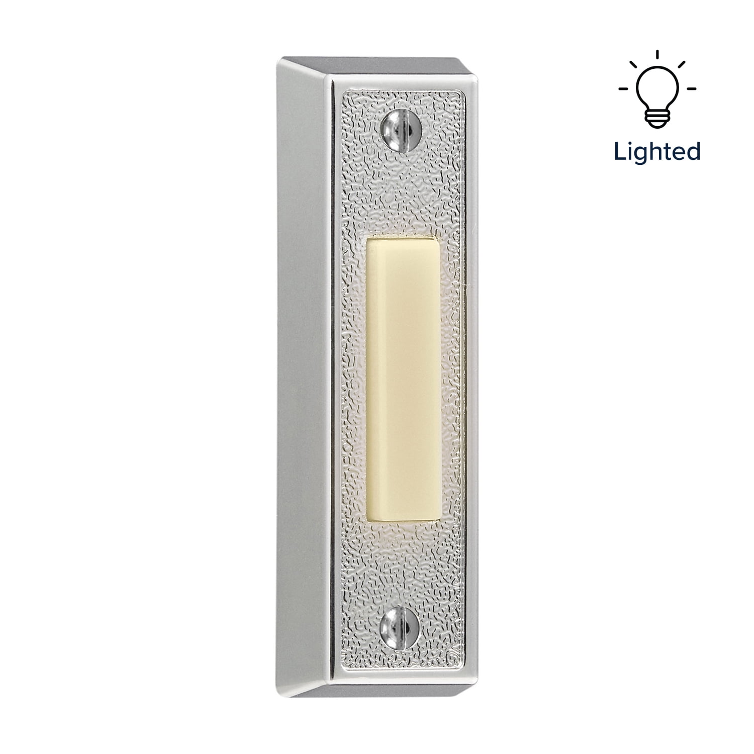 Heath Zenith Heath Zenith Silver Plastic Wired Lighted Push Doorbell Button