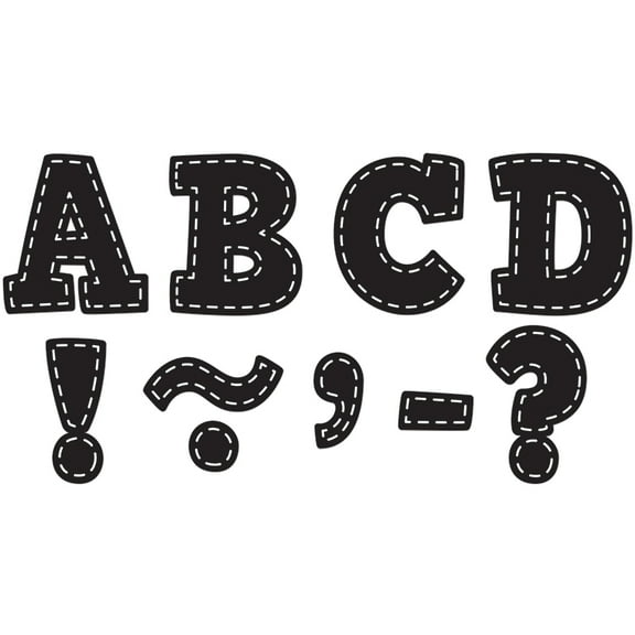 Black Stitch Bold Block 3" Magnetic Letters | Bundle of 5 Packs