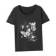 thumbnail image 4 of Camiseta de mujer con cuello redondo, camiseta básica de ajuste regular para la calle comercial SG, 4 of 7