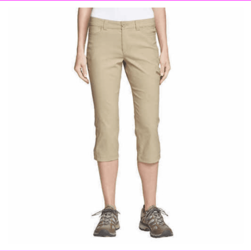 Eddie Bauer Ladies Rainier Midrise Capris Pants 8/LT Khaki Walmart