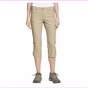 Eddie Bauer Ladies Rainier Mid-rise Capris Pants 8/LT Khaki