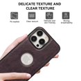 thumbnail image 3 of for iPhone 16 Pro Back Case, Classic Premium PU Leather Drop Protective Ultra Slim Shockproof Anti-Scratch Anti-scratch Phone Case Hard Back Cover for iPhone 16 Pro, Purple, 3 of 7