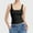 Black, variant on Women's Neck Sleeveless Knit Ribbed Fitted Casual Crop Tank Top Extra Long Camisole for Women Camisole with Bra Pack Tops for Women Loose Fit Polyester Camisoles for Women Long Tops with Bra for Women