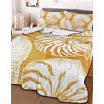 thumbnail image 3 of Quilts Twin Size, Coastal Shell Orange Soft Comforter Bedding Set for Bed, Summer Ocean Shell Beach Lightweight Quilted Bedspread with Pillow Cover(2 Pieces) for All Season, 68x86 Inch, 3 of 9