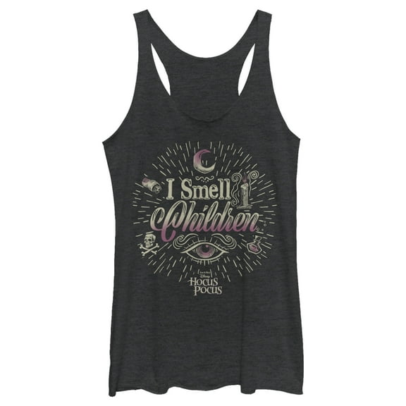 Women's Hocus Pocus Witches Smell Children  Racerback Tank Top Black Heather X Small