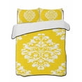 thumbnail image 2 of Baroque Yellow Twin Size Down Alternative Comforter, Lightweight Comforter Quilt Bedding Set with Pillow Shams Vintage Damask Classic Floral All Seasons Bed Comforter Duvet Insert 68"x86", 2 of 7