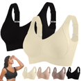 thumbnail image 1 of Bras for Women Sports Bras for Women Comfortable Ribbed Wireless Bralettes Adjustable Padded Everyday Bra 2PC XXXXXL, 1 of 7