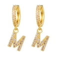 thumbnail image 1 of LSLJS Dainty Gold Plated Initial Hoop Earrings Letter Alphabet Dangle Earrings Fashion Sparkly Rhinestone Letter Initial Pendant Drop Earrings for Women Valent, 1 of 1
