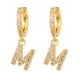 thumbnail image 1 of Xihbxyly Pendientes Delicados, Aros con Iniciales de Diamantes de Imitación Brillantes, Diseño de Letras Del Alfabeto Chapadas En Oro, Accesorio Elegante para Cualquier Atuendo, Ocasiones Especiales,, 1 of 2