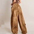 thumbnail image 5 of IUYRTFE Women's High Waist Vintage Washed Jeans with Fold Over Waistband and Wide Leg Baggy Fit Denim Pants, 5 of 5