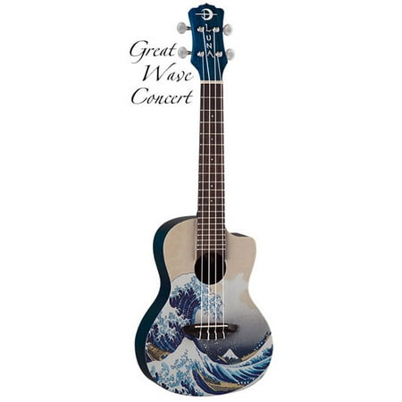 Luna Great Wave Concert Body Ukulele, Rosewood Fingerboard - Translucent (Best Semi Hollow Body Guitar Under 300)