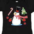thumbnail image 4 of Inktastic Top Hat Snowman with Christmas Tree and Candy Cane Boys or Girls Baby Bodysuit, 4 of 5