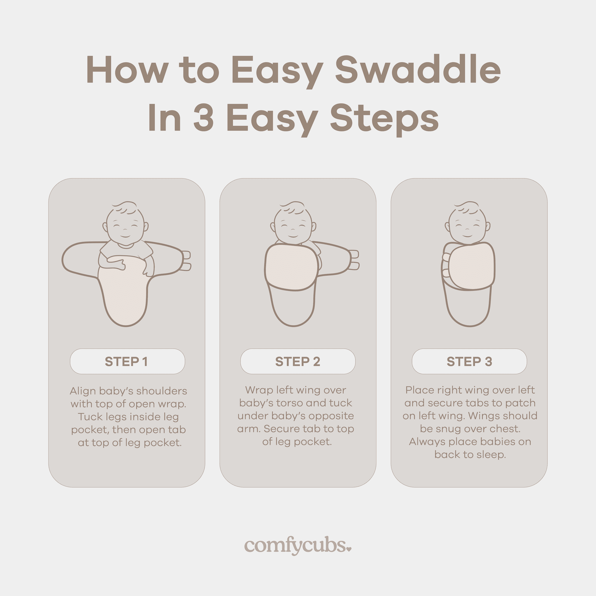 Comfy Cubs Baby Swaddles, Easy Adjustable 3 Pack for Boys and Girls (Small 0-3 Months, Blush, Mauve, Mulberry)
