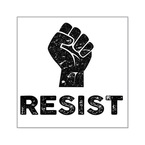 CafePress - Resist Fist Distressed - Square Sticker 3" x 3"