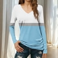 thumbnail image 3 of Craaazy Women's Casual V-neck Long Sleeve Slim T-Shirts Gifts, 3 of 7