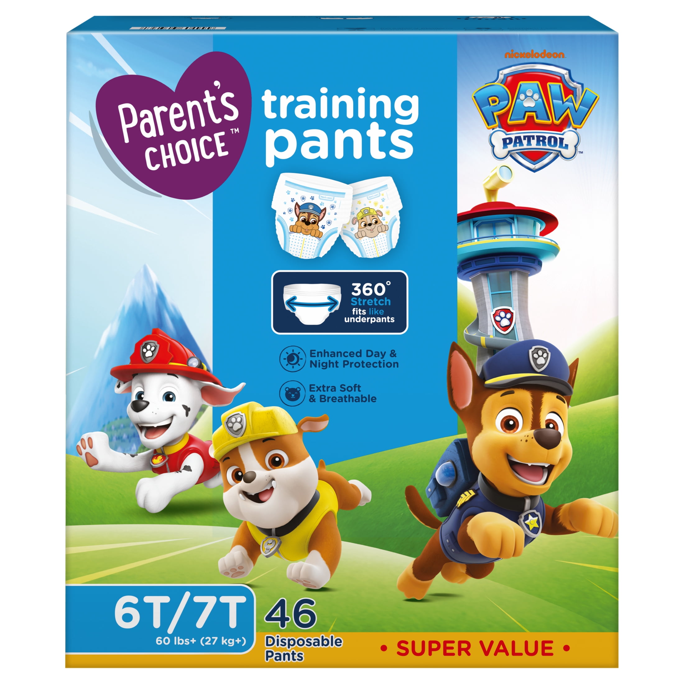 Parent's Choice Paw Patrol Training Pants for Boys, 6T/7T, 46 Count (Select for More Options)