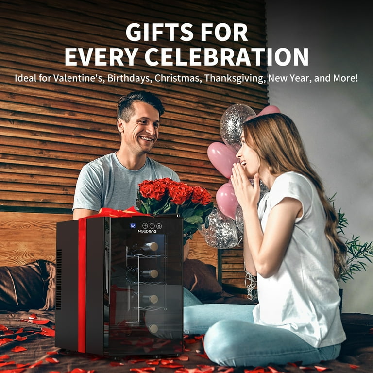 NEEDONE 8-Bottle Wine Cooler, Thermoelectric Fridge, Energy