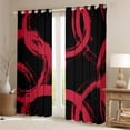 thumbnail image 2 of Homewish Red Black Graffiti Black Out Curtains,Modern Abstract Geometric Curtains Pack of 2 (42x63 Each),Stripe Lines Circle Bedroom Curtains For Men Women,Ultra Soft Home Decor, 2 of 6