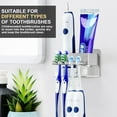 thumbnail image 4 of Toothbrush Holders - Wall Mounted Toothpaste Holder for Bathrooms, Stainless Steel Tooth Brushing Holder Shower Electric Tooth Brush Head Holder Organizer Storage Brushed Nickel Silver, 4 of 7