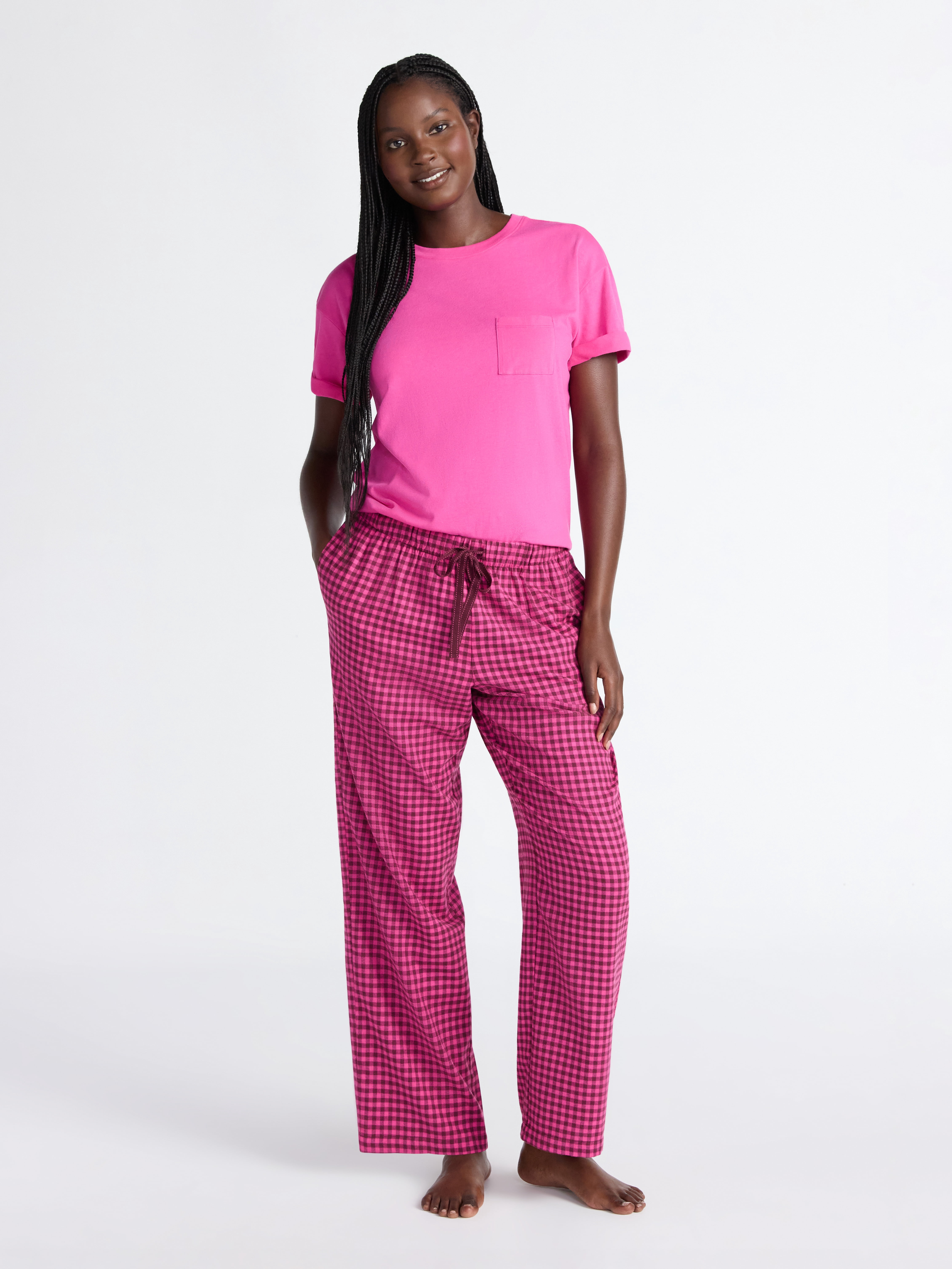 Joyspun Women's Flannel Sleep Pants, 30'' Inseam, Sizes XS-3X