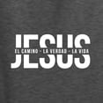 thumbnail image 6 of Wild Bobby, Jesus El Camino La Verdad La Vida Inspirational/Christian Men Graphic Tee, Heather Black, X-Large, 6 of 6