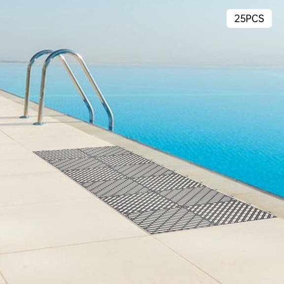 Tiles Interlocking 25PCS Graphite, Drainage Tiles 12x12x0.5 Inches, Deck Tiles Outdoor Floor Tiles, Outdoor Interlocking Tiles, Deck Flooring for Pool Shower Bathroom Deck Patio Garage