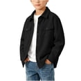 thumbnail image 4 of Kids Corduroy Shacket for Boys and Girls, Long Sleeve on Down Shirt Jacket with Lapel Collar and Chest Pockets, Casual Outerwear for School, Everyday Wear and Layering, Ages 6-14, 4 of 9