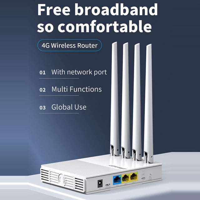 Router De Wifi COMFAST E3 4G LTE 2.4GHz WiFi Router 4 Antenas Tarjeta SIM Extensor Inalámbrico