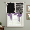 thumbnail image 2 of Purple Black Tie Up Curtains 45 Inches Long, Kitchen Window Curtains Over Sink, Farmhouse Striped Modern Abstract Art Small Window Curtains Shade Balloon Curtains Valances for Bedroom/Cafe 34"x45", 2 of 8