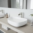 thumbnail image 2 of VIGO Peony Modern White Matte Stone 20 in. L x 15 in. W x 5 in. H Vessel Bathroom Sink, 2 of 10