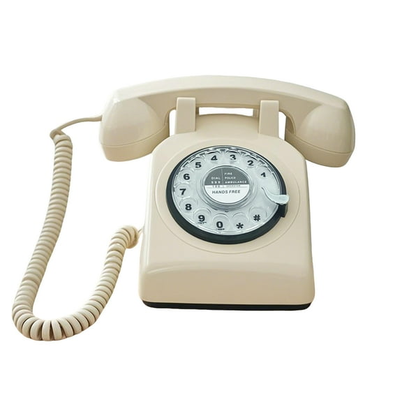 Vintage Landline Telephone for Home, Retro Old Fashion House Phone, Corded Hands Free Home Phone with Rotary Dial Keypad, Office/Hotel/Old Shcool Telephone Set