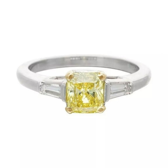 925 Sterling Silver Certified Natural Yellow Sapphire Handmade Ring Engagemant Ring