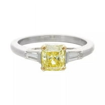 925 Sterling Silver Certified Natural Yellow Sapphire Handmade Ring Engagemant Ring
