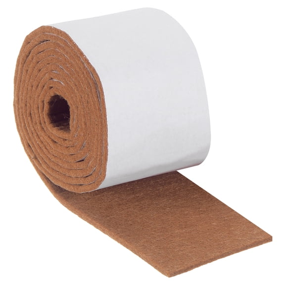 Felt Strips with Adhesive Backing,  2" x 60" x 0.12" Adhesive Felt Strips Anti Scratch Furniture Felt Tapes Self-Stick Felt Pads for Protecting Hardwood Floor, Light Brown
