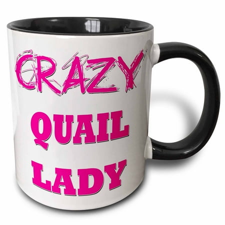 

3dRose Crazy Quail Lady Two Tone Black Mug 11oz