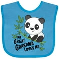 thumbnail image 3 of Inktastic My Great Grandma Loves Me Cute Panda Boys or Girls Baby Bib, 3 of 4