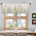 thumbnail image 4 of Wildflower Kitchen Curtains and Valances 3 Piece Set Rod Pocket 36 Inch Short Rustic Floral Green Leaves Farmhouse Plant Herbs Country Botanical Nature Bedroom Living Room Treatment Fabric, 4 of 5