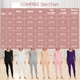 thumbnail image 6 of COMFREE Thermal Underwear for Women Long Johns Set Crew Neck Long Sleeve Suit Thin Base Layer Top and Bottom, 6 of 6