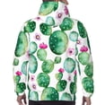 thumbnail image 7 of Kdxio Cactus Plants Print Mens Casual Hooded Collar Drawstring Hoodies Pullover Sweatshirts Casual Long Sleeve Shirts-4X-Large, 7 of 7