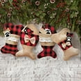 thumbnail image 3 of 4Pcs/Set ​Pet Christmas Stockings Burlap Plaid Stocking For Cat Dogs Holiday Hanging Socks For Fireplace Tree Christmas Decoration, 3 of 6