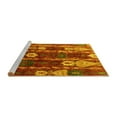 thumbnail image 2 of Ahgly Company Machine Washable Indoor Square Abstract Yellow Modern Area Rugs, 4' Square, 2 of 4